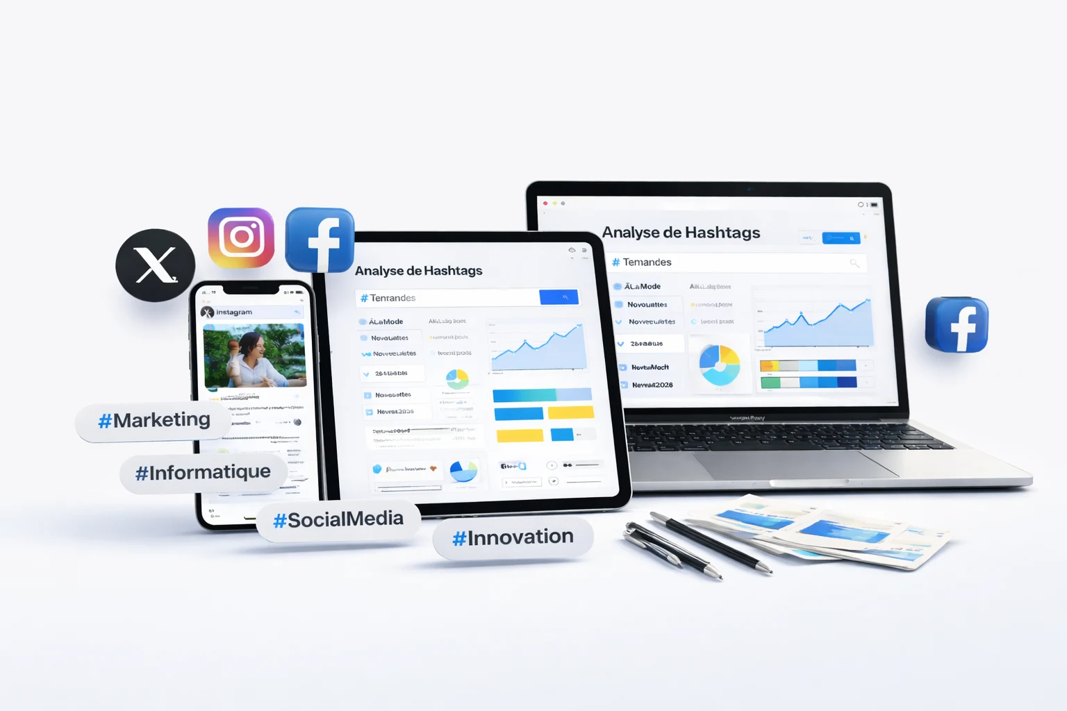 Illustration de l'utilisation stratégique des hashtags sur les réseaux sociaux en 2026