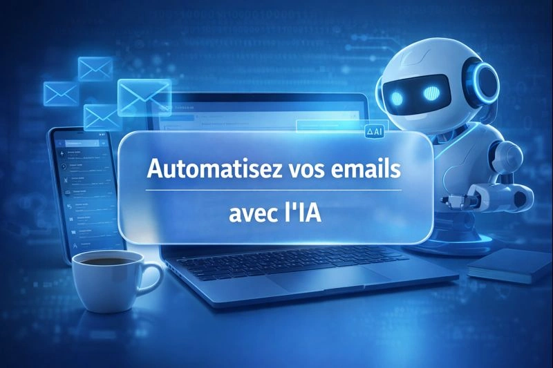 Illustration de l'automatisation des campagnes email avec l'IA