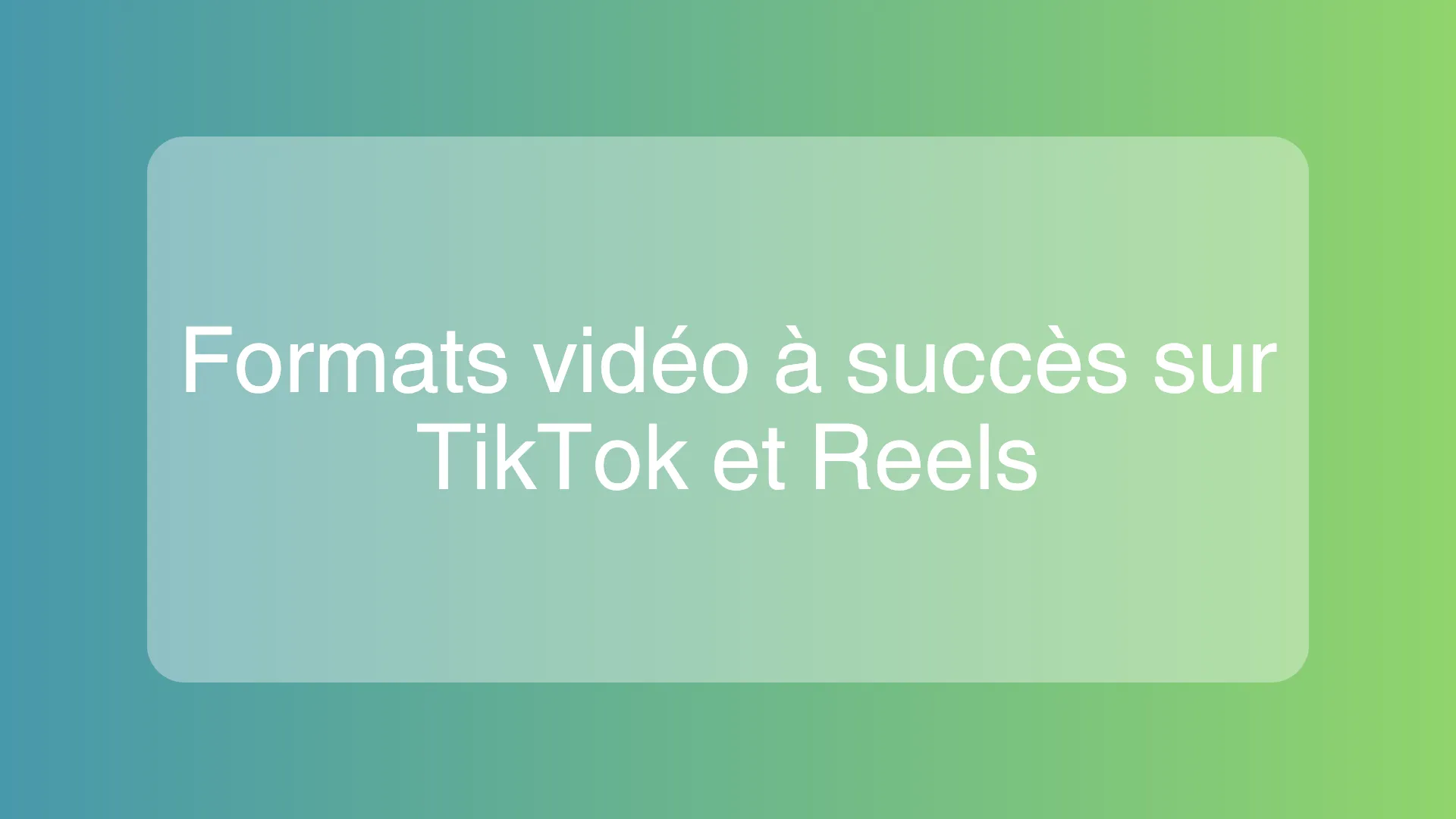 Illustration des formats vidéo populaires sur TikTok et Reels