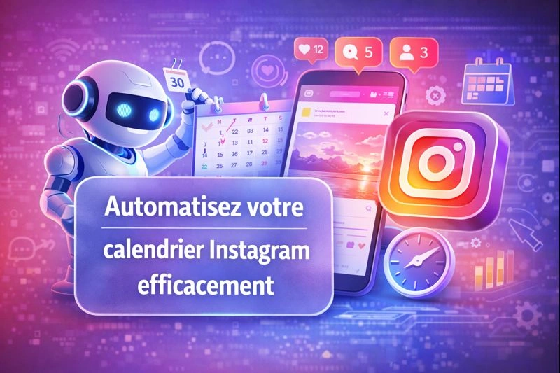 Illustration d'un calendrier de posts Instagram automatisé avec Zapier