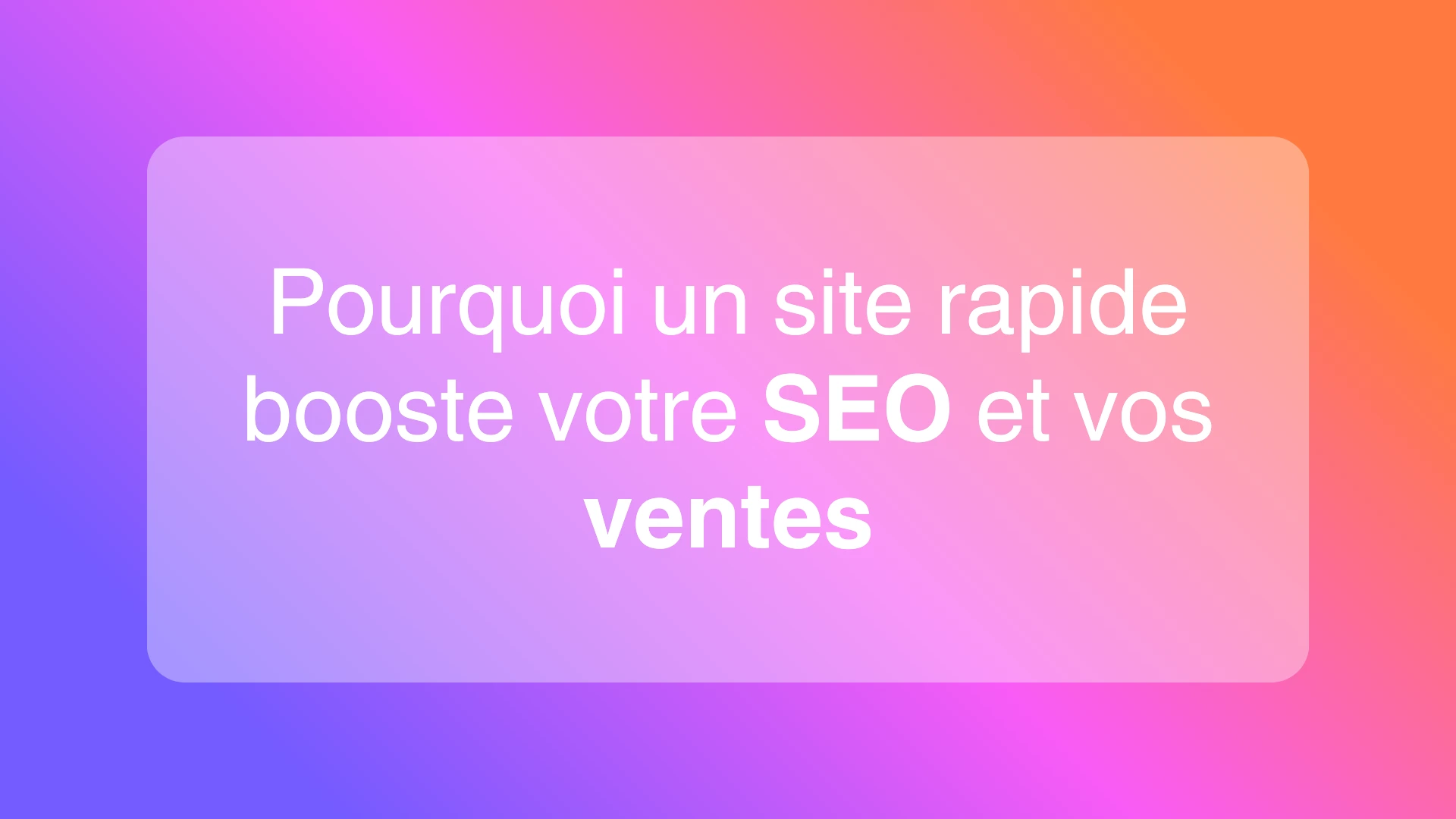 Illustration d'un site web rapide optimisant le SEO et augmentant les ventes