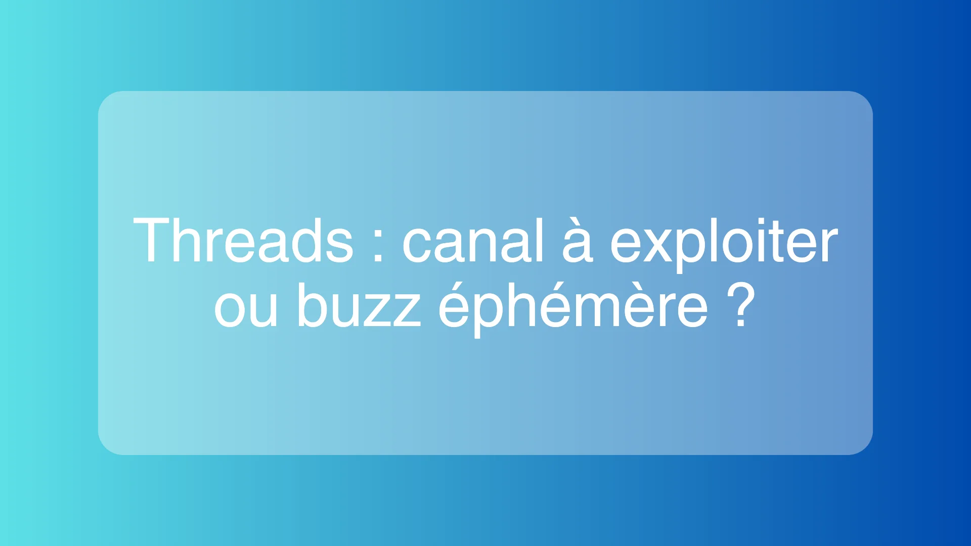 Illustration de Threads, une nouvelle plateforme sociale pour le marketing digital