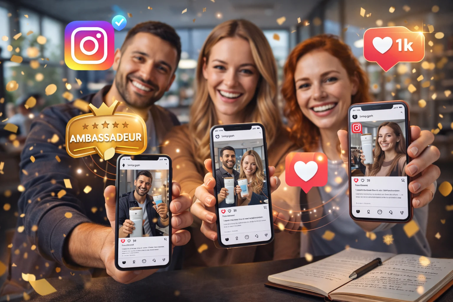 Clients devenant ambassadeurs sur Instagram avec stratégie marketing